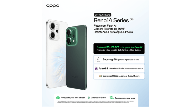 Smartphone OPPO Reno14 F 256GB 12GB RAM 5G Verde - CPH2743G