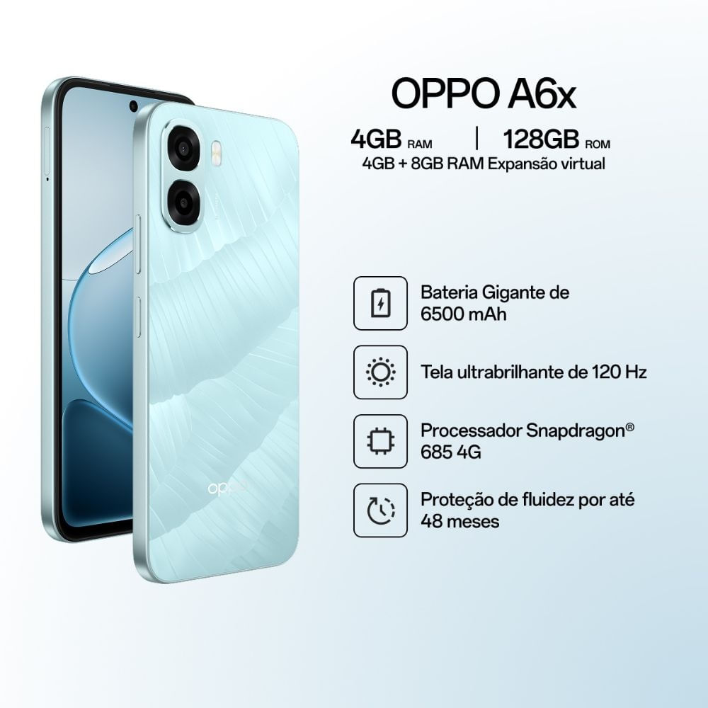 Smartphone OPPO A6X 128GB 8GB RAM 4G AZUL