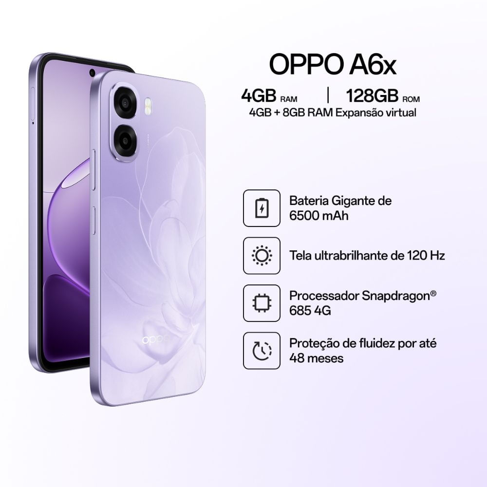 Smartphone OPPO A6X 128GB 8GB RAM 4G PURPURA